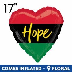 Juneteenth Hope Standard Heart Balloon, 17"