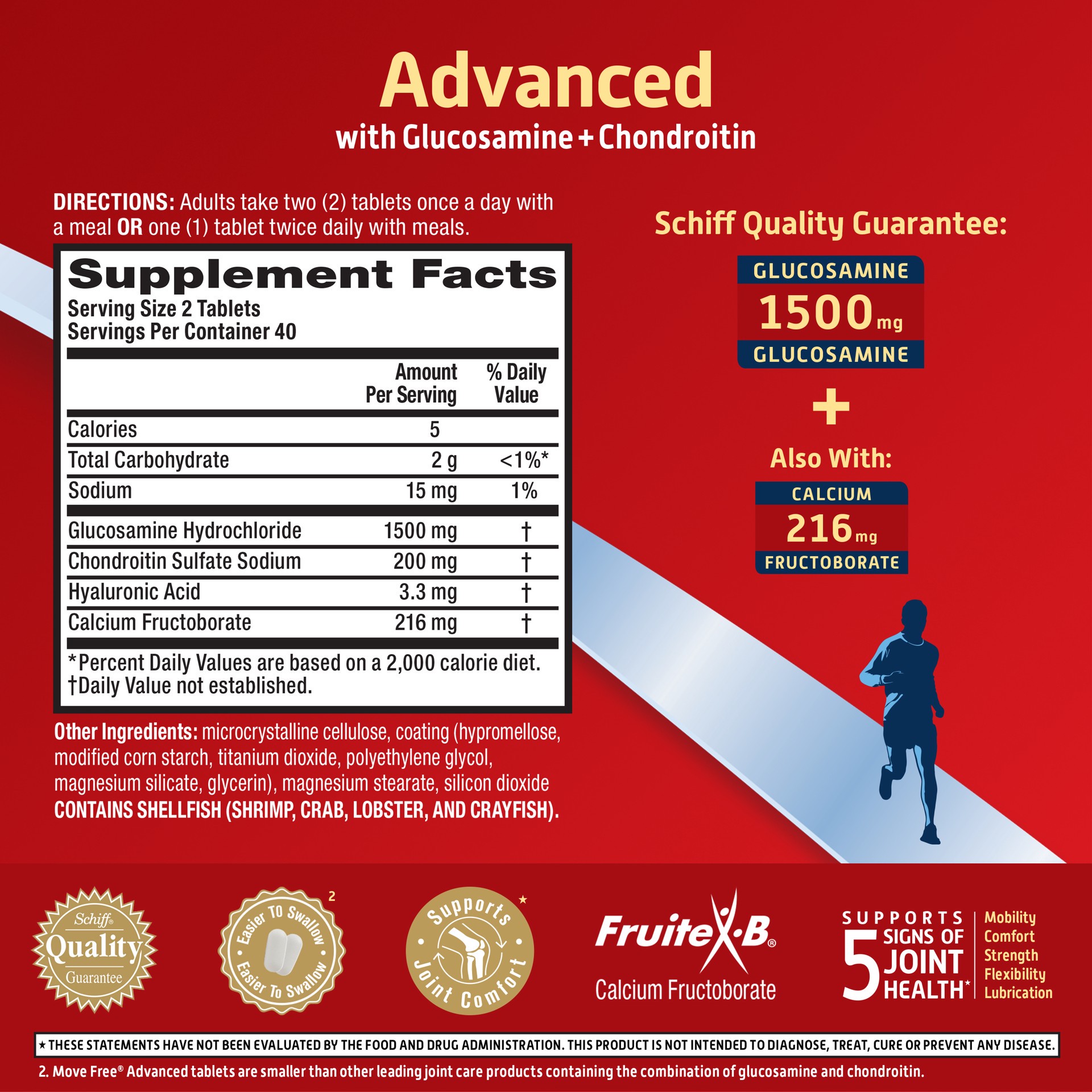 slide 2 of 3, Schiff Glucosamine Chondroitin 80 ea, 80 ct