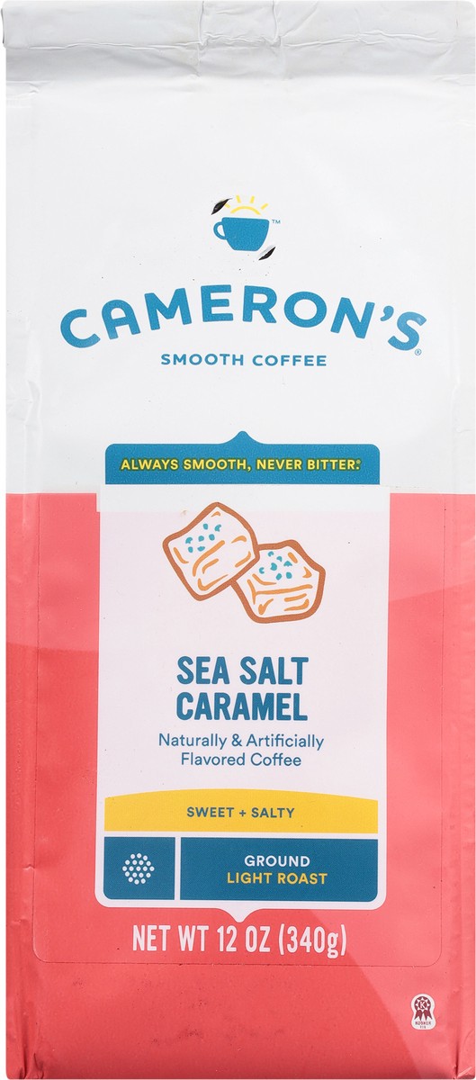 slide 6 of 9, Cameron's Coffee Roasted Ground Coffee Bag, Flavored, Sea Salt Caramel, 12oz, 12 oz