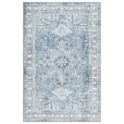 Gertmenian Zavier Medallion Washable Scatter Rug - 30 in x 45 in, Blue