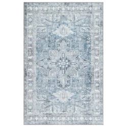 Gertmenian Zavier Medallion Washable Scatter Rug - 30 in x 45 in, Blue