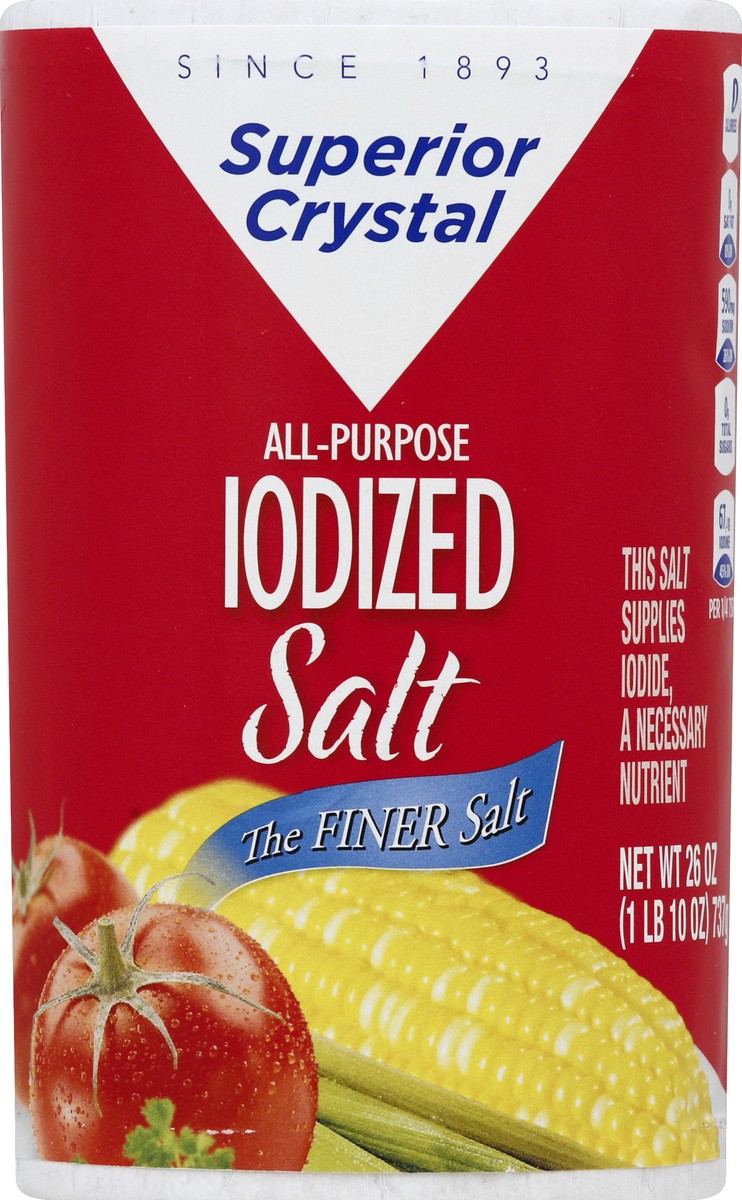 slide 2 of 2, Superior Crystal Iodized Salt, 26 oz