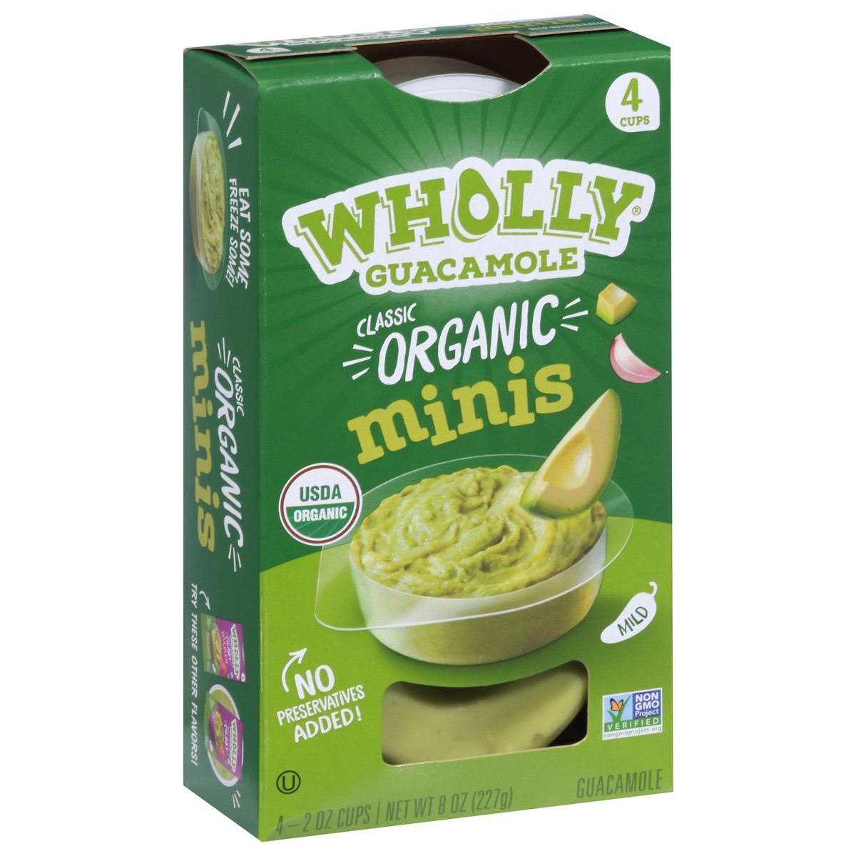 slide 7 of 9, Wholly Guacamole Organic Mild Classic Guacamole Minis - 4 ct, 4 ct