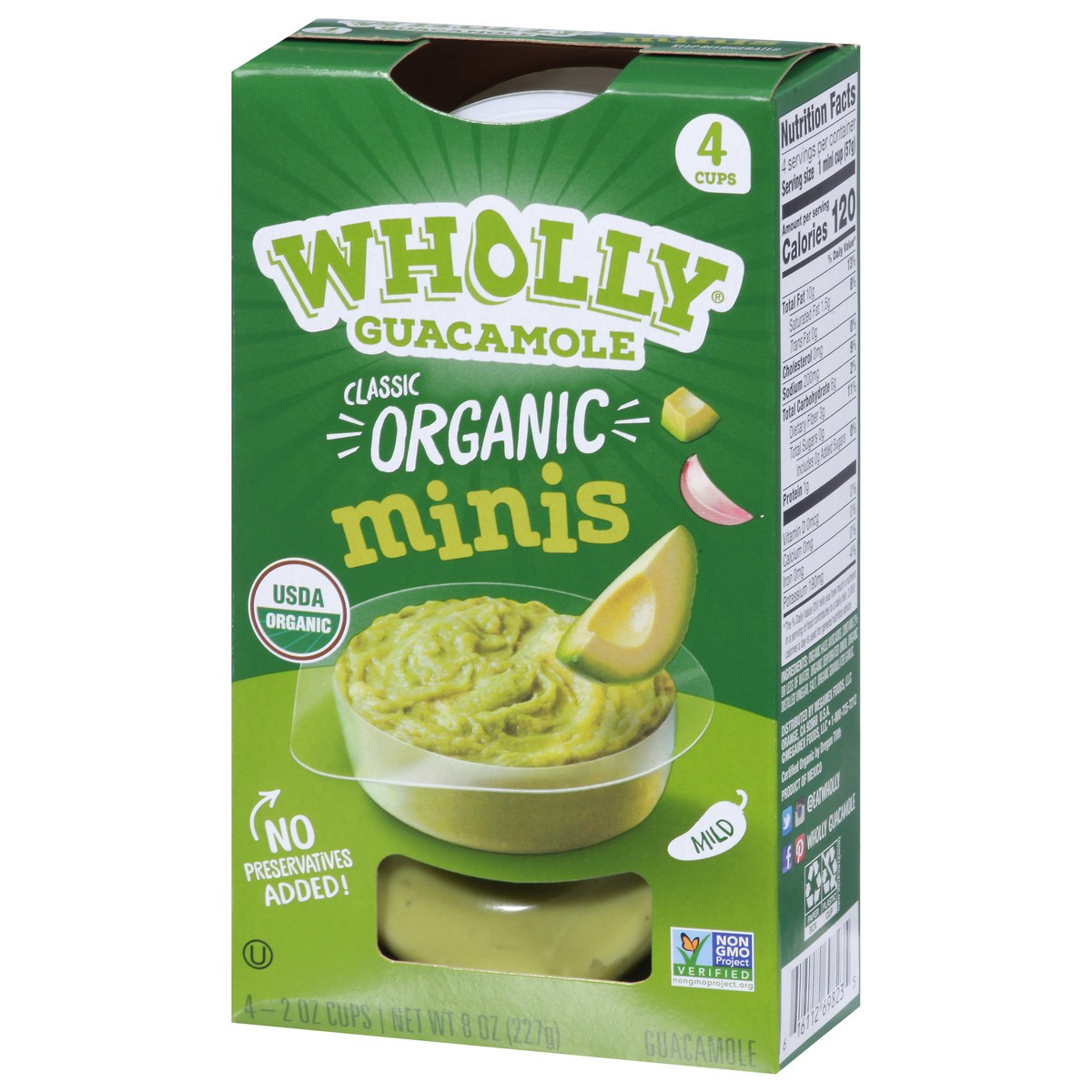 slide 3 of 9, Wholly Guacamole Organic Mild Classic Guacamole Minis - 4 ct, 4 ct