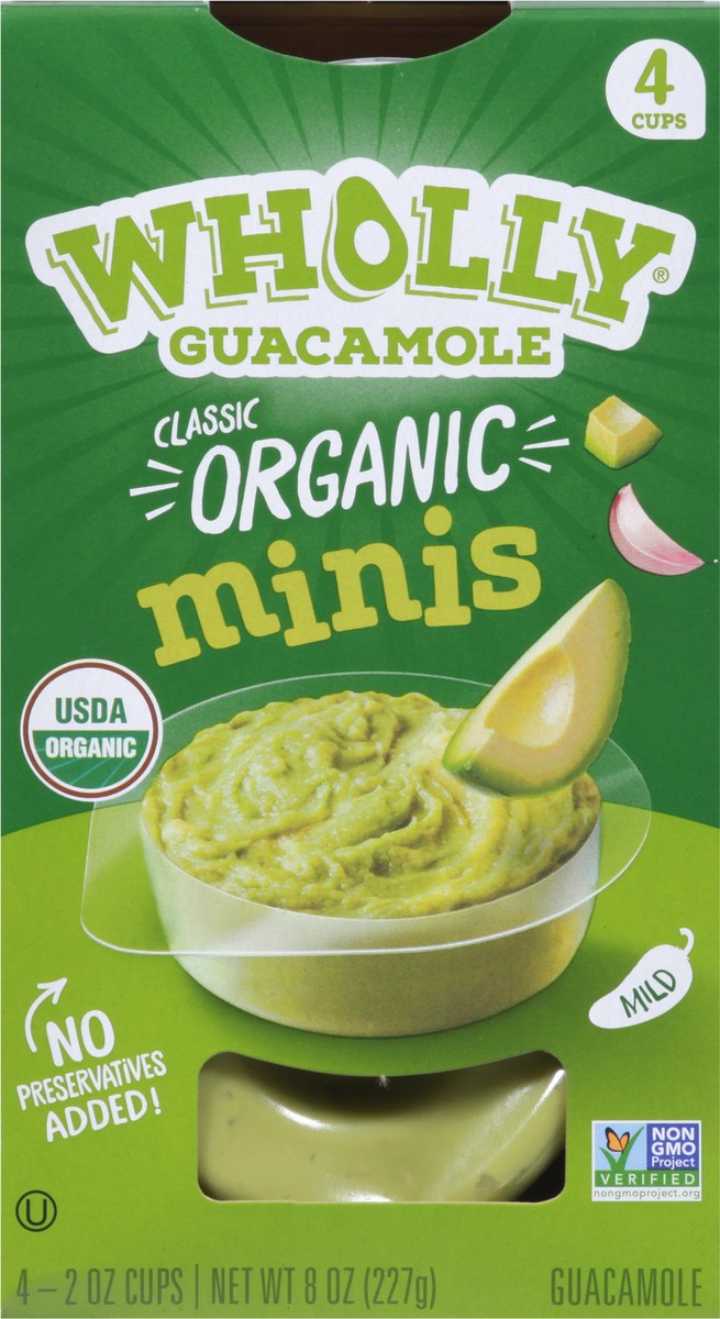 slide 5 of 9, Wholly Guacamole Organic Mild Classic Guacamole Minis - 4 ct, 4 ct