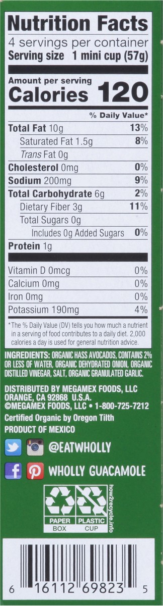 slide 6 of 9, Wholly Guacamole Organic Mild Classic Guacamole Minis - 4 ct, 4 ct