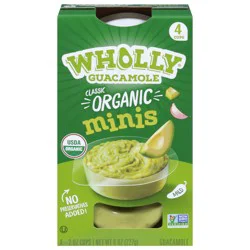Wholly Guacamole Organic Mild Classic Guacamole Minis - 4 ct