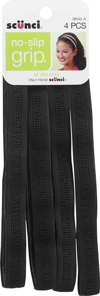 slide 4 of 6, scünci Hair Bands Assorted Colors No Slip Grip, 4 ct