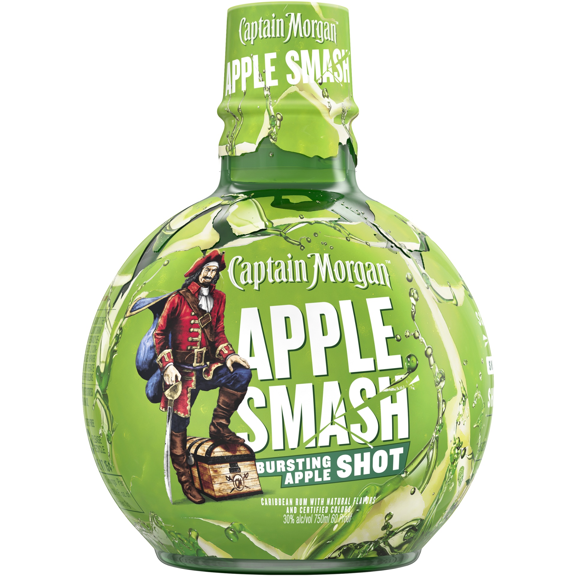 slide 1 of 2, Captain Morgan Apple Smash Rum, 750 ml