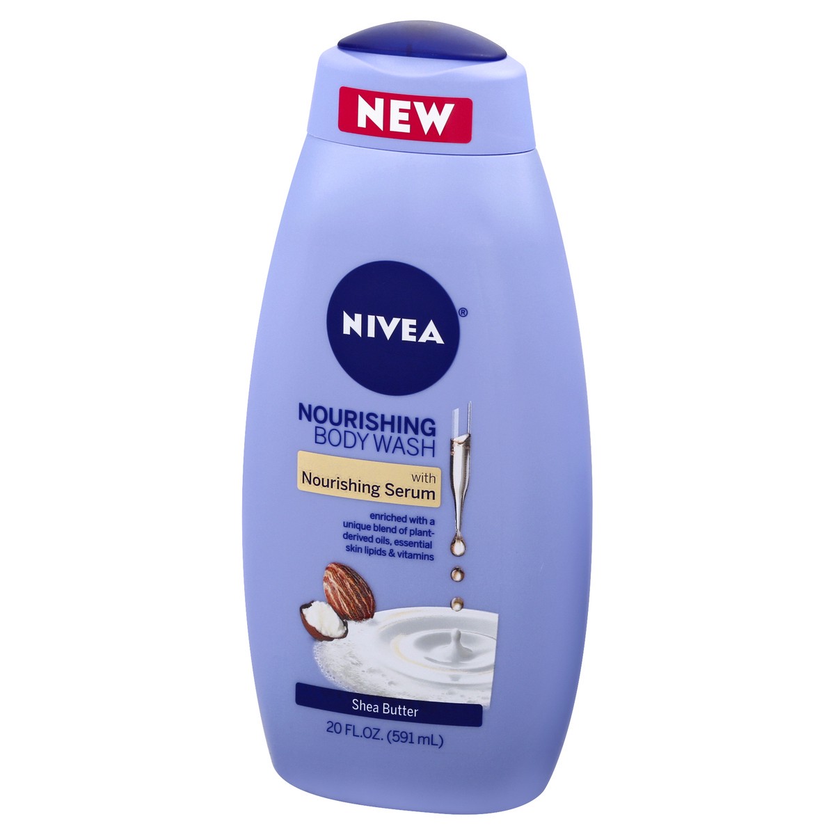 slide 5 of 9, Nivea Shea Butter Body Wash with Nourishing Serum 20 fl oz, 20 fl oz