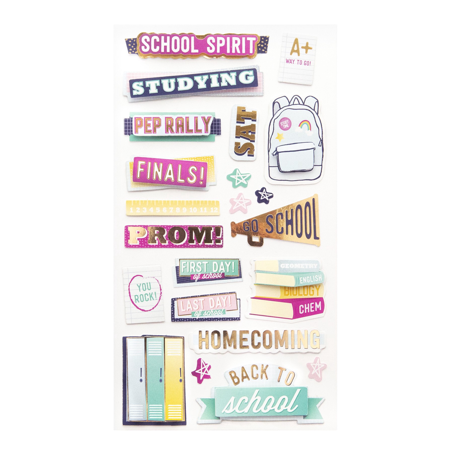 slide 2 of 4, High School Dimensional Stickers By Recollections, 3.875 in x 7 in