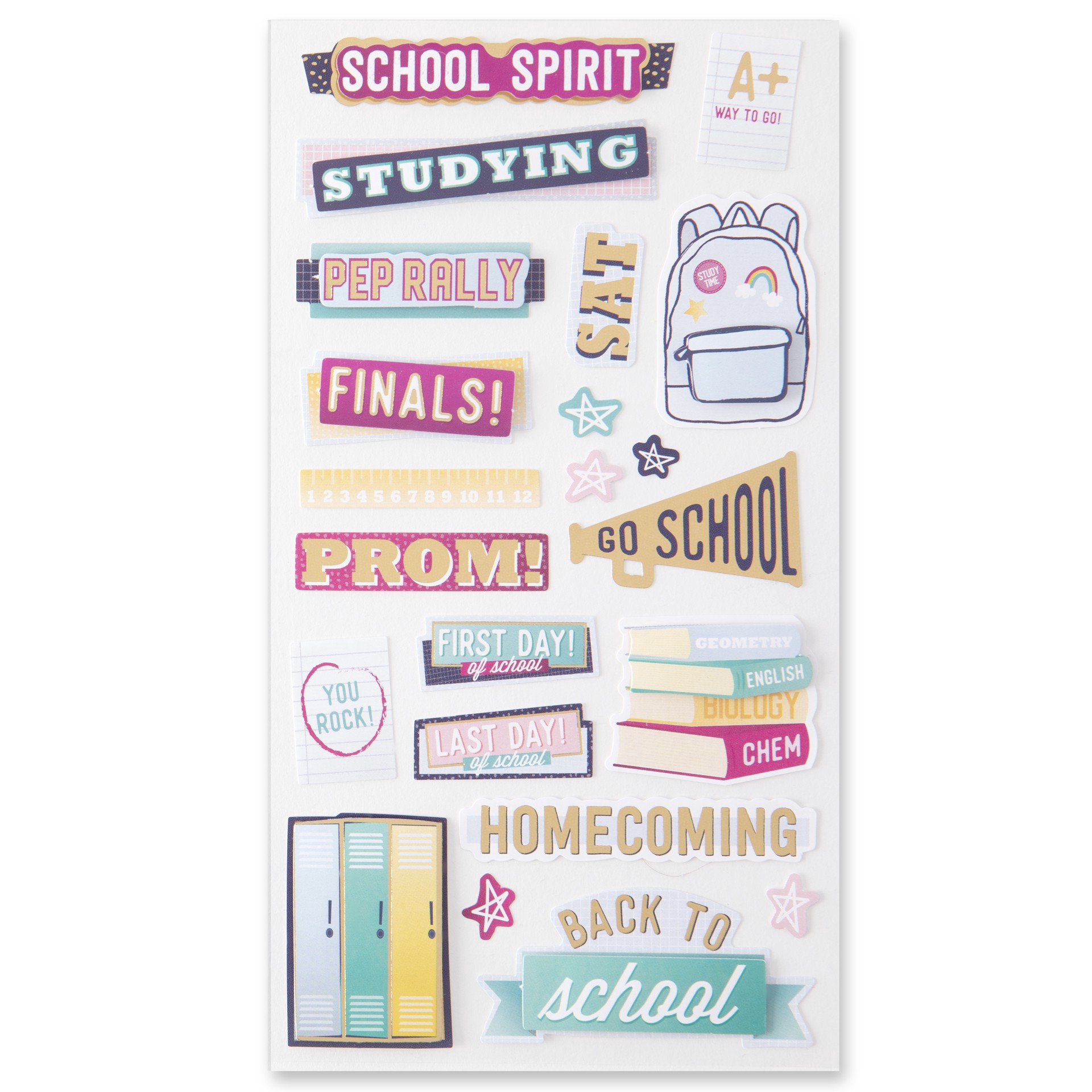 slide 4 of 4, High School Dimensional Stickers By Recollections, 3.875 in x 7 in