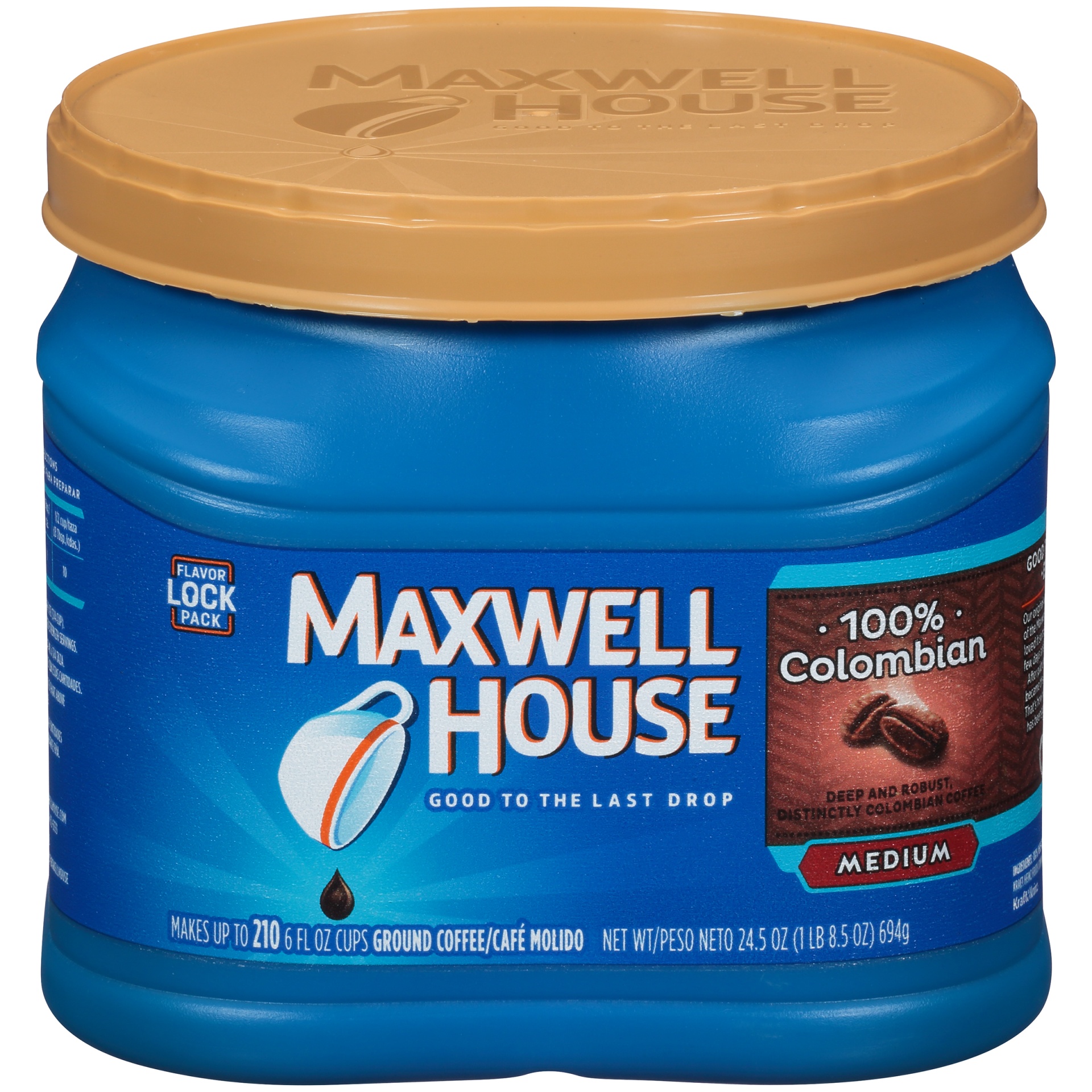 slide 1 of 6, Maxwell House 100% Colombian Medium Roast Ground Coffee, 28 oz