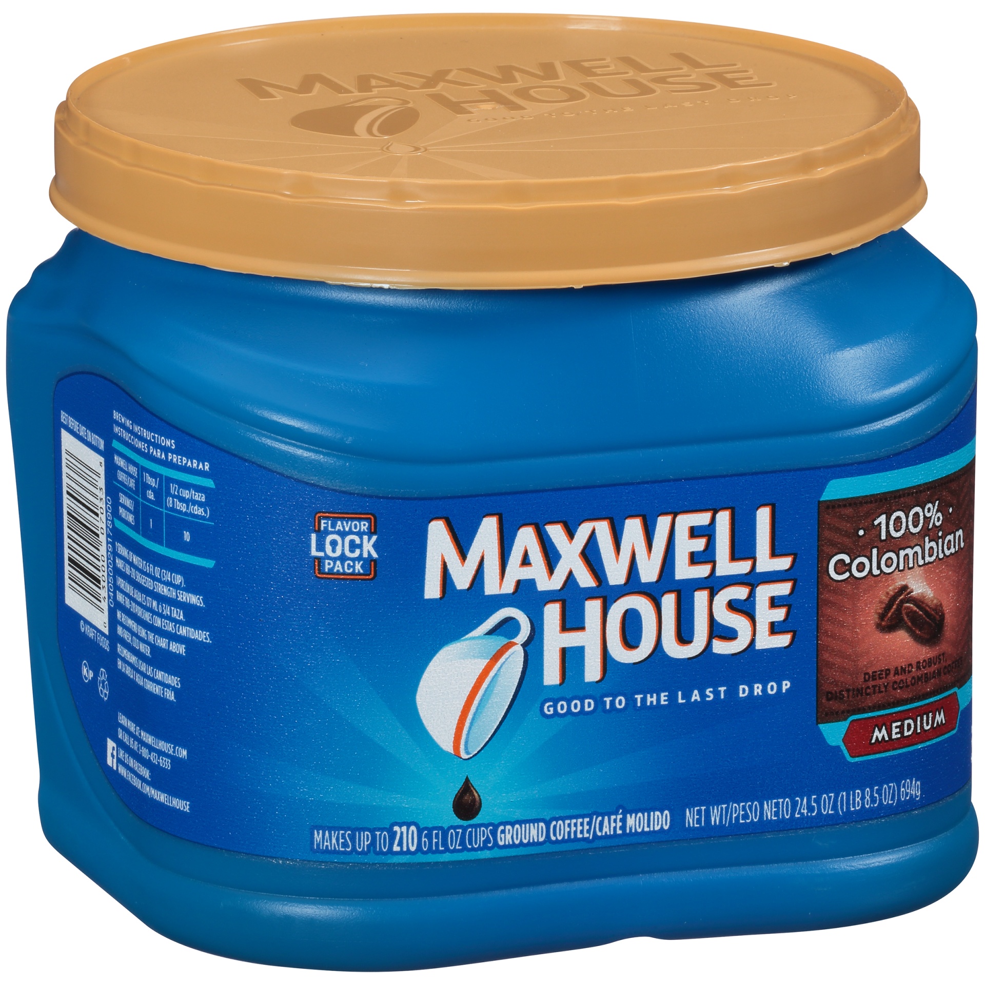 slide 3 of 6, Maxwell House 100% Colombian Medium Roast Ground Coffee, 28 oz