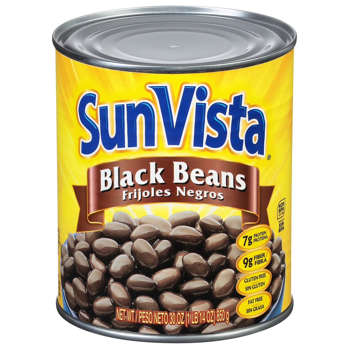 slide 1 of 9, SunVista Black Beans 30 oz, 30 oz