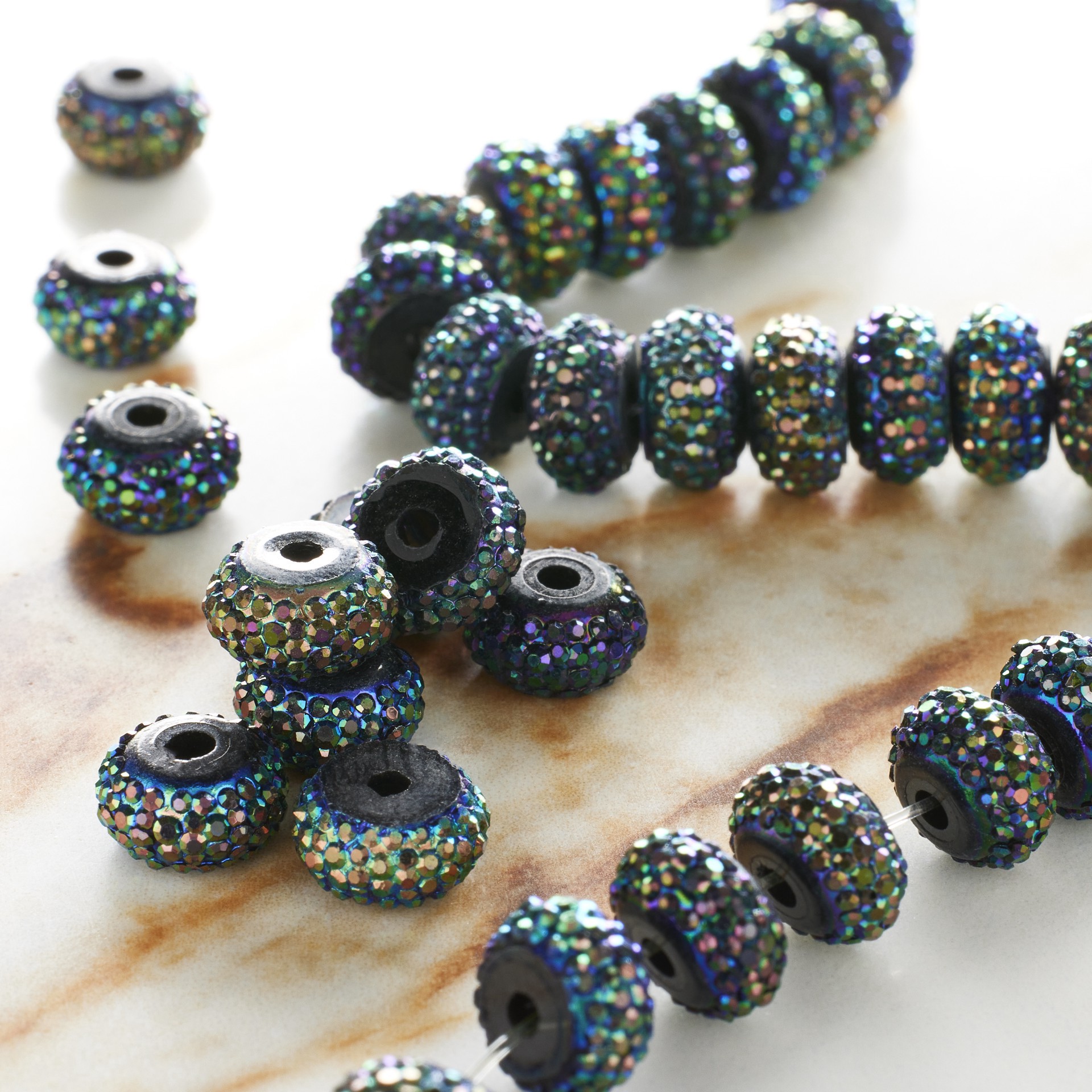 slide 3 of 3, Purple Resin Rondelle Beads, 8mm By Bead Landing, 8mm
