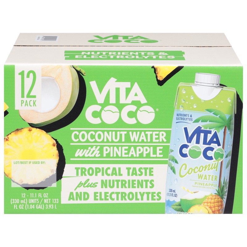 slide 1 of 1, Vita Coco Pineapple 12/11.1 Oz, 133 oz