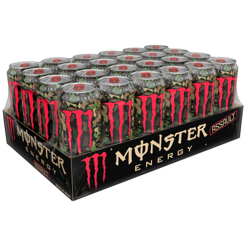 slide 1 of 2, Monster Assault, Energy Drink, 16 oz
