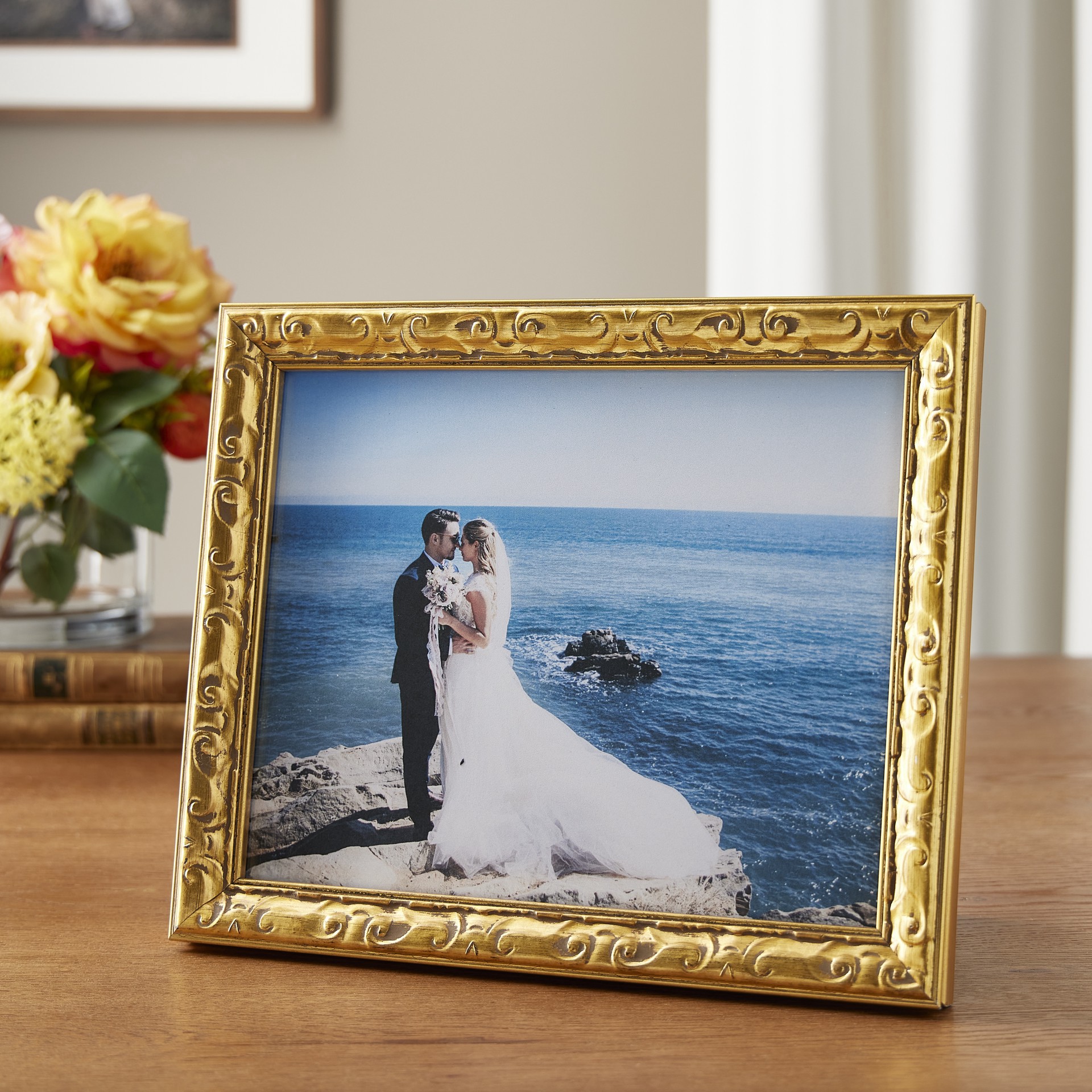 slide 4 of 5, Expressions Gold Ornate Frame By Studio Decor, 8 in x 10 in