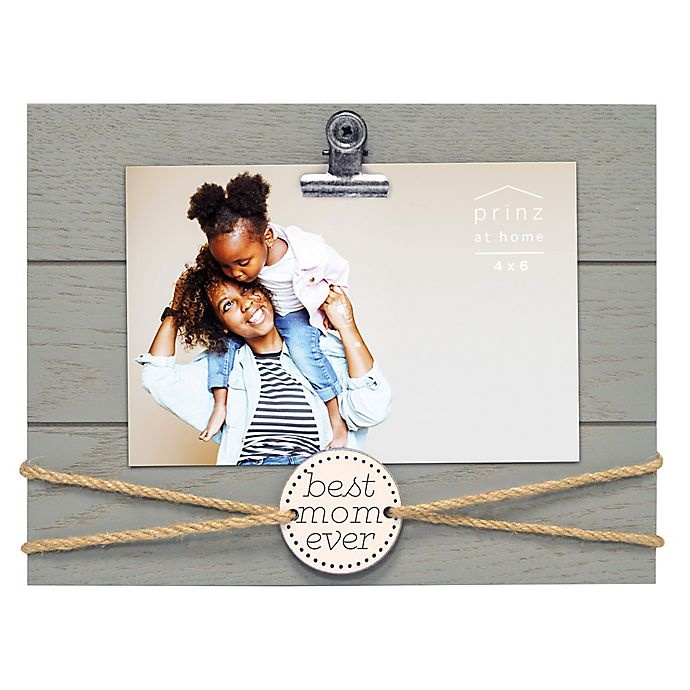 slide 1 of 2, Prinz Best Mom Ever'' Clip Frame - Grey'', 8.5 in x 6.5 in