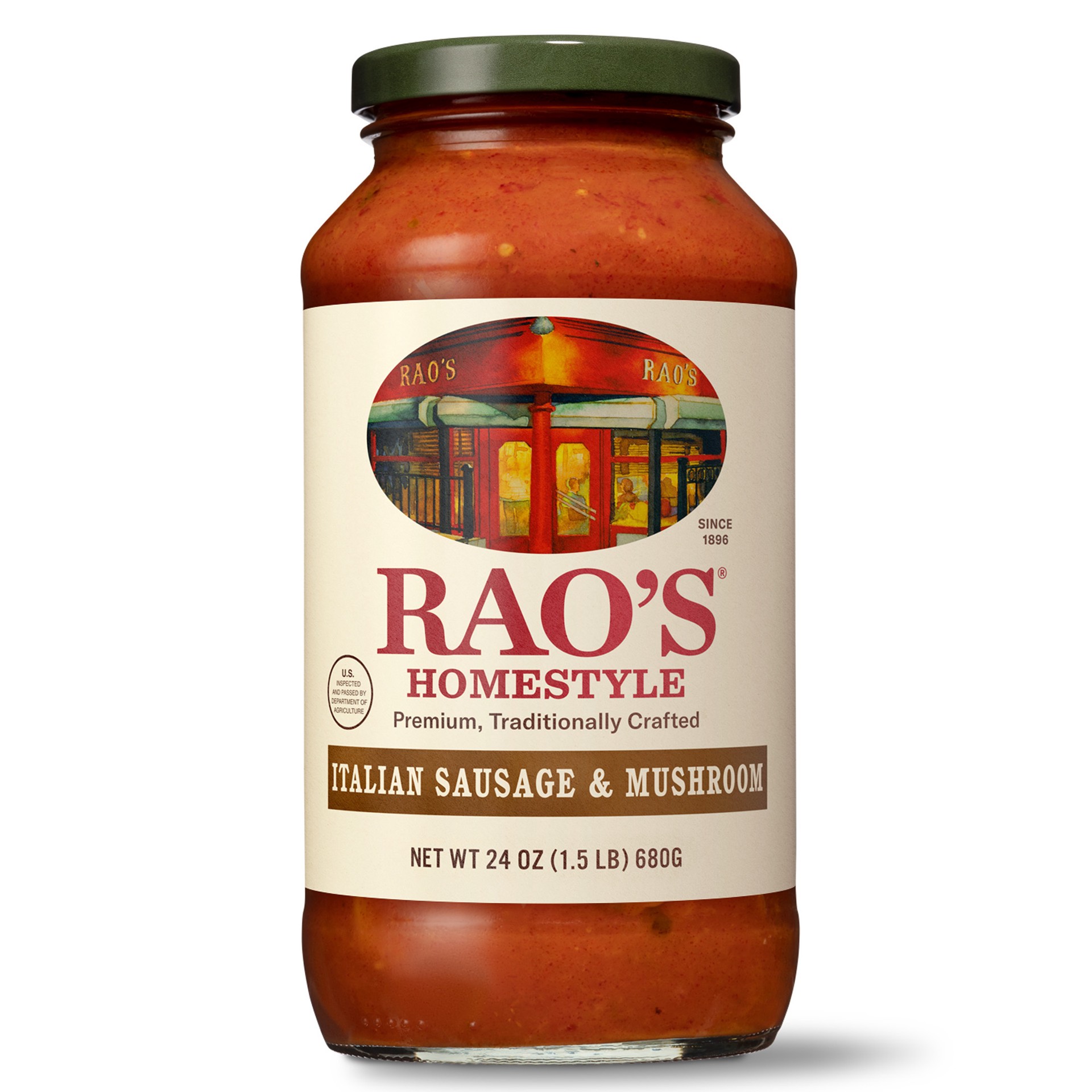 slide 1 of 2, Rao's Homemade Homestyle Italian Sausage & Mushroom Sauce 24 oz, 24 oz