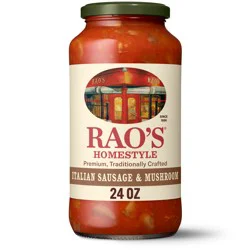 Rao's Homemade Sausage & Mushroom Sauce Made with Italian Tomatoes, 24 oz
