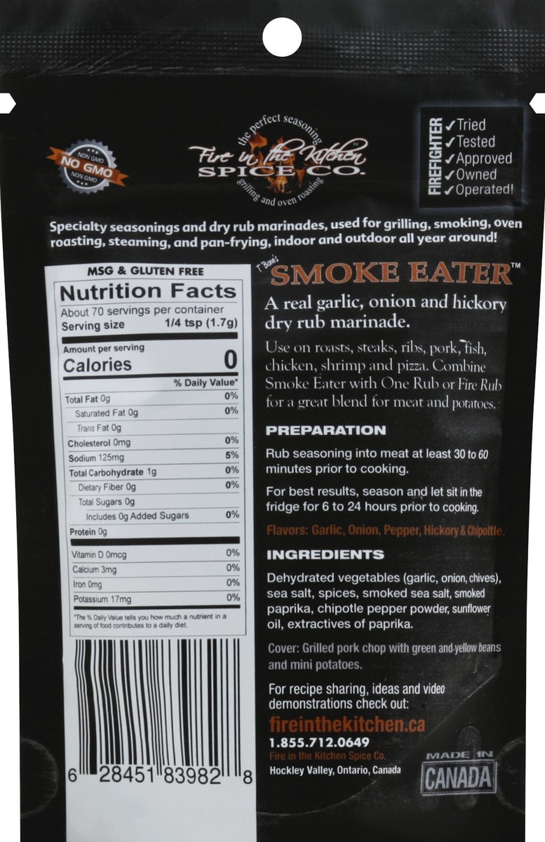 slide 6 of 6, Fire in the Kitchen Smoke Eater Seasoning, 4.23 oz