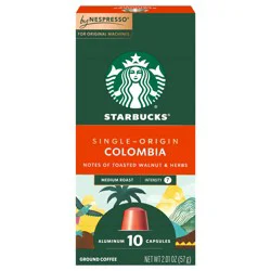 Starbucks by Nespresso Original Line Capsules — Single-Origin Colombia — 1 box (10 pods)