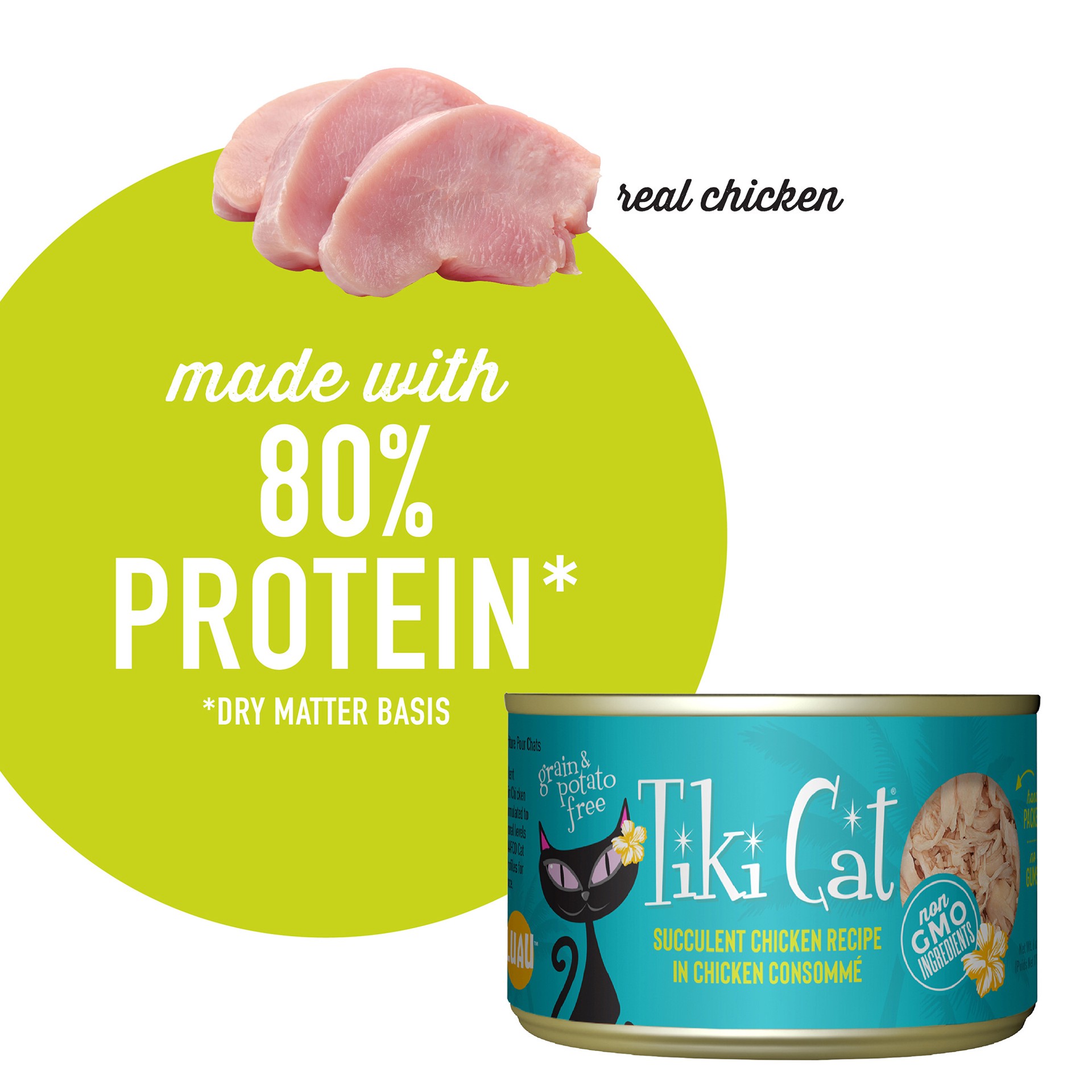 slide 5 of 7, Tiki Cat Luau Wet Cat Food, Succulent Chicken, 6 oz. Can, 6 oz