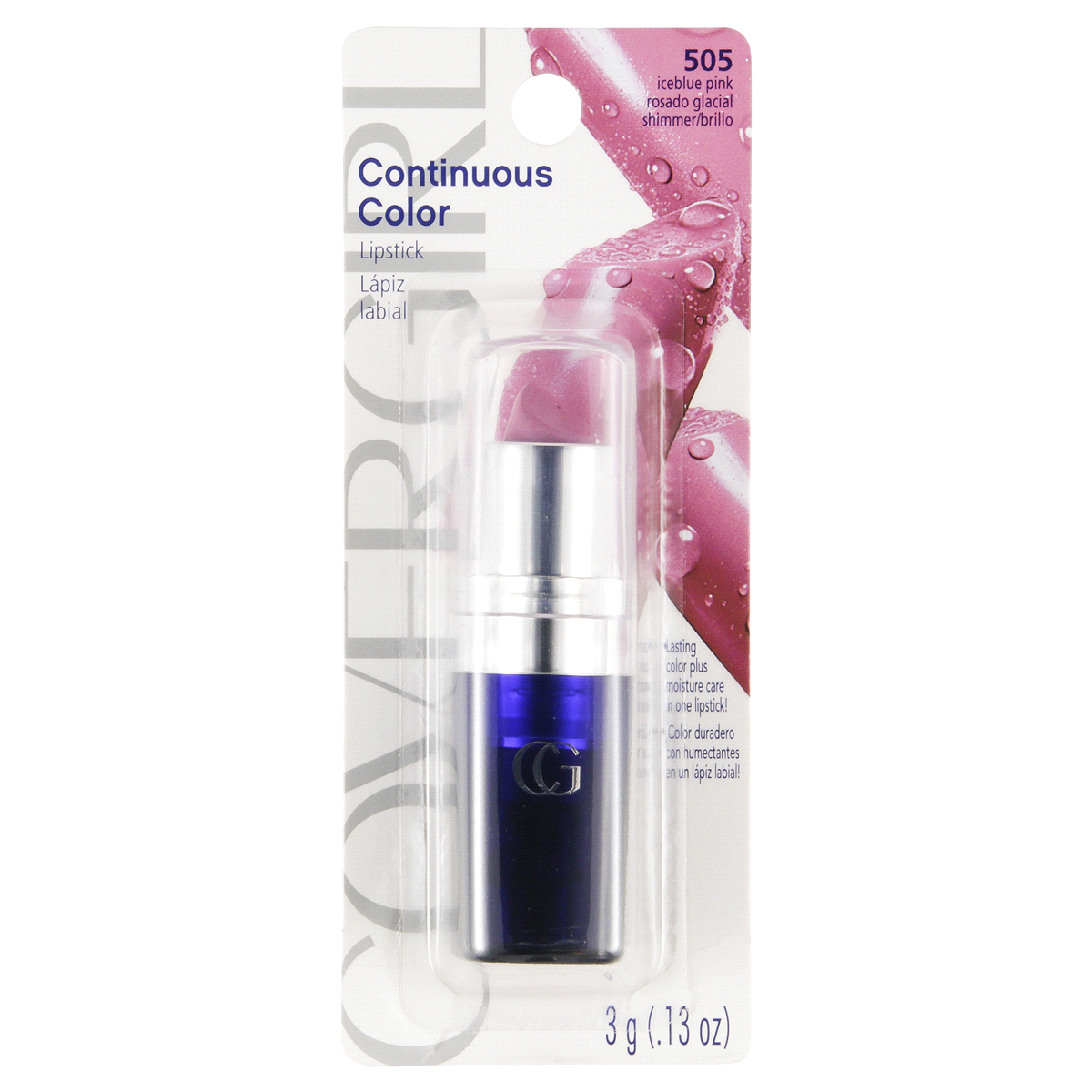 slide 1 of 2, Covergirl Continuous Color Lipstick 505 Iceblue Pink, 1 ct