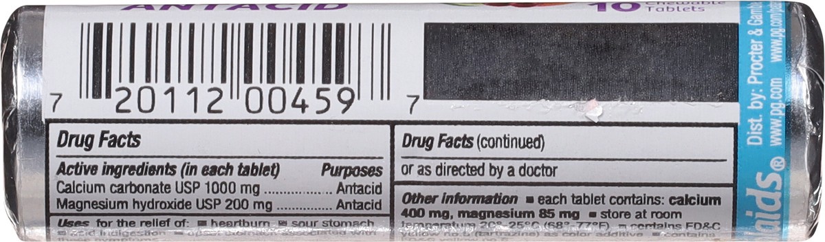 slide 15 of 15, Rolaids Ultra Strength Assorted Fruit Antacid 10 Chewable Tablets, 10 ct