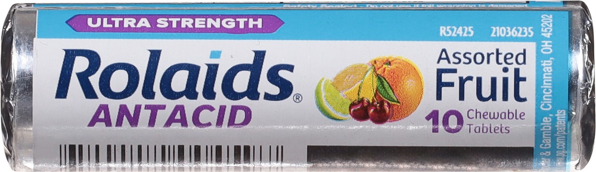 slide 11 of 15, Rolaids Ultra Strength Assorted Fruit Antacid 10 Chewable Tablets, 10 ct