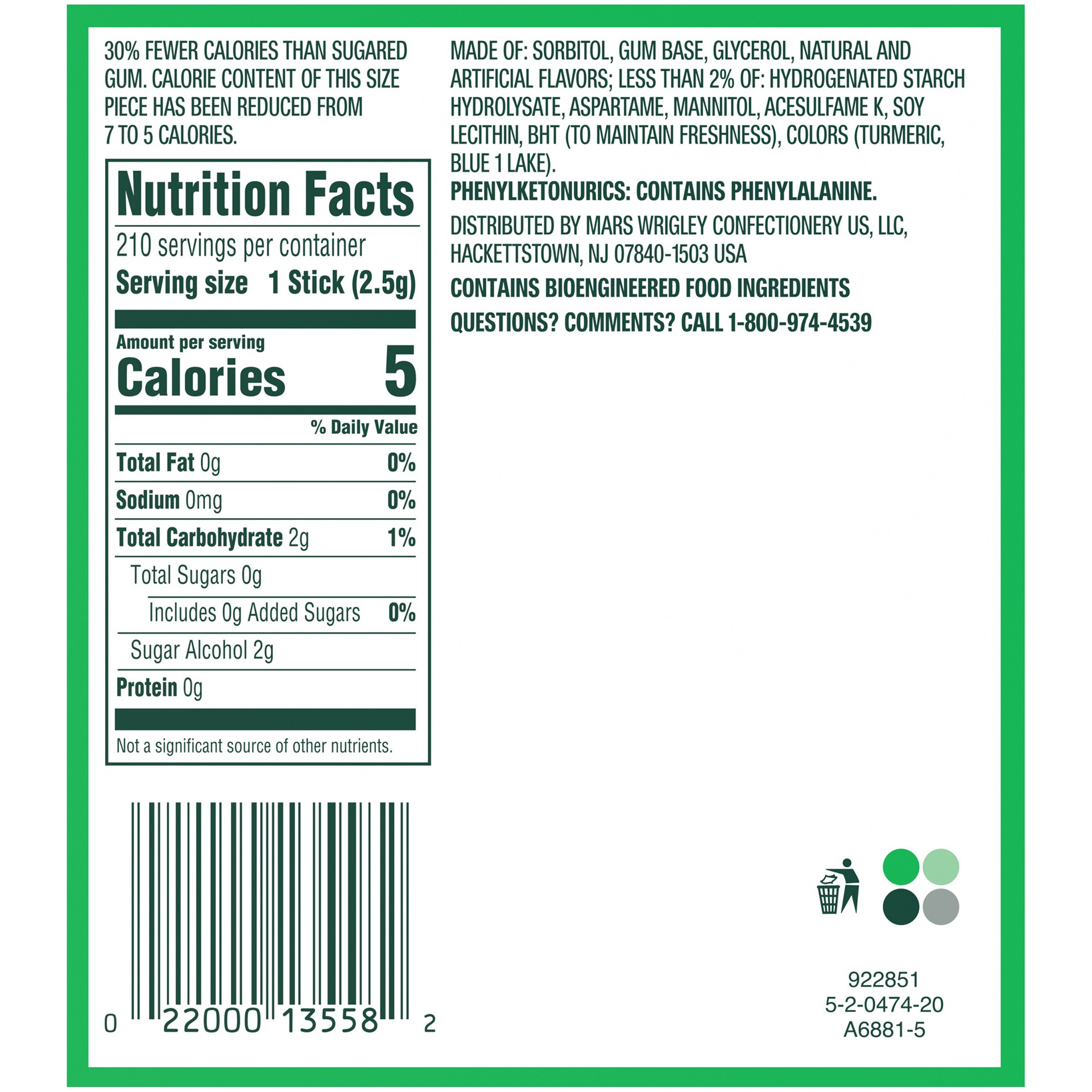 slide 4 of 5, EXTRA Spearmint Sugarfree Gum, 35-stick pack (6 packs total), 6 ct