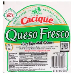 Cacique Queso Fresco Part Skim Milk Cheese 10 oz Pack