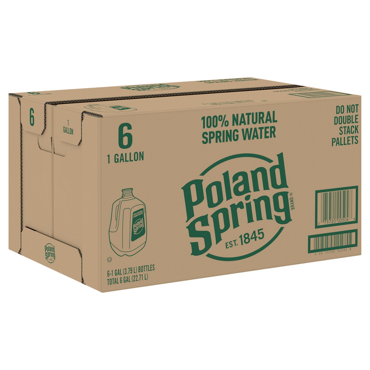 slide 5 of 8, POLAND SPRING Brand 100% Natural Spring Water, 1-gallon plastic jugs (Pack of 6) - 1 g, 1 g