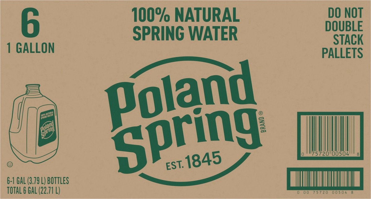 slide 7 of 8, POLAND SPRING Brand 100% Natural Spring Water, 1-gallon plastic jugs (Pack of 6) - 1 g, 1 g