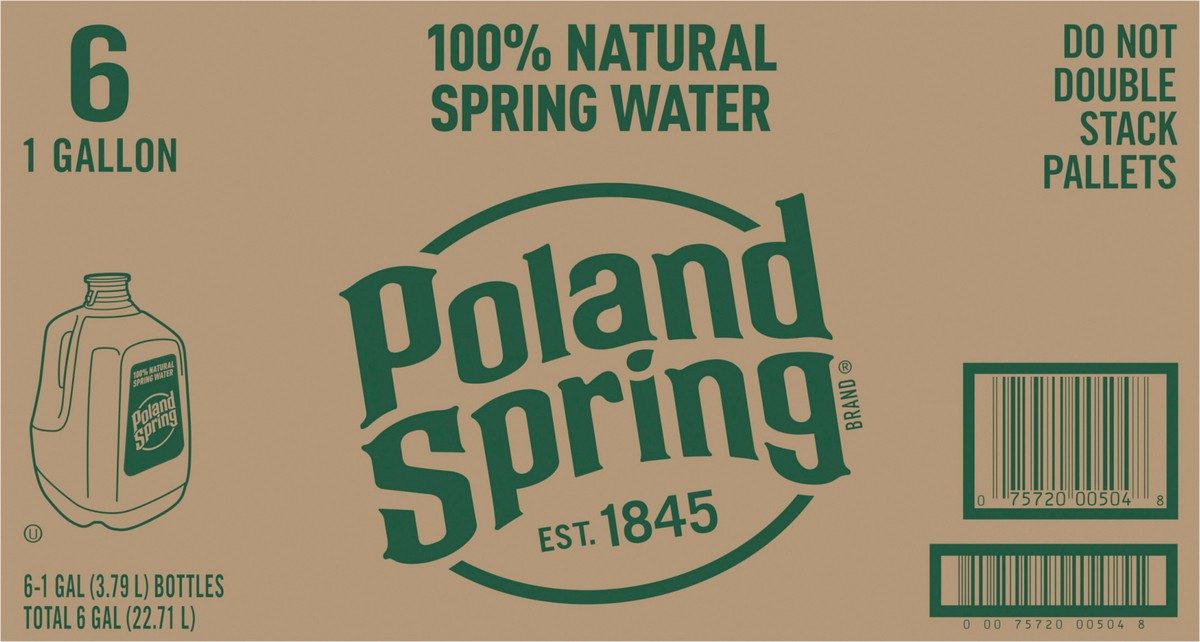 slide 3 of 8, POLAND SPRING Brand 100% Natural Spring Water, 1-gallon plastic jugs (Pack of 6) - 1 g, 1 g