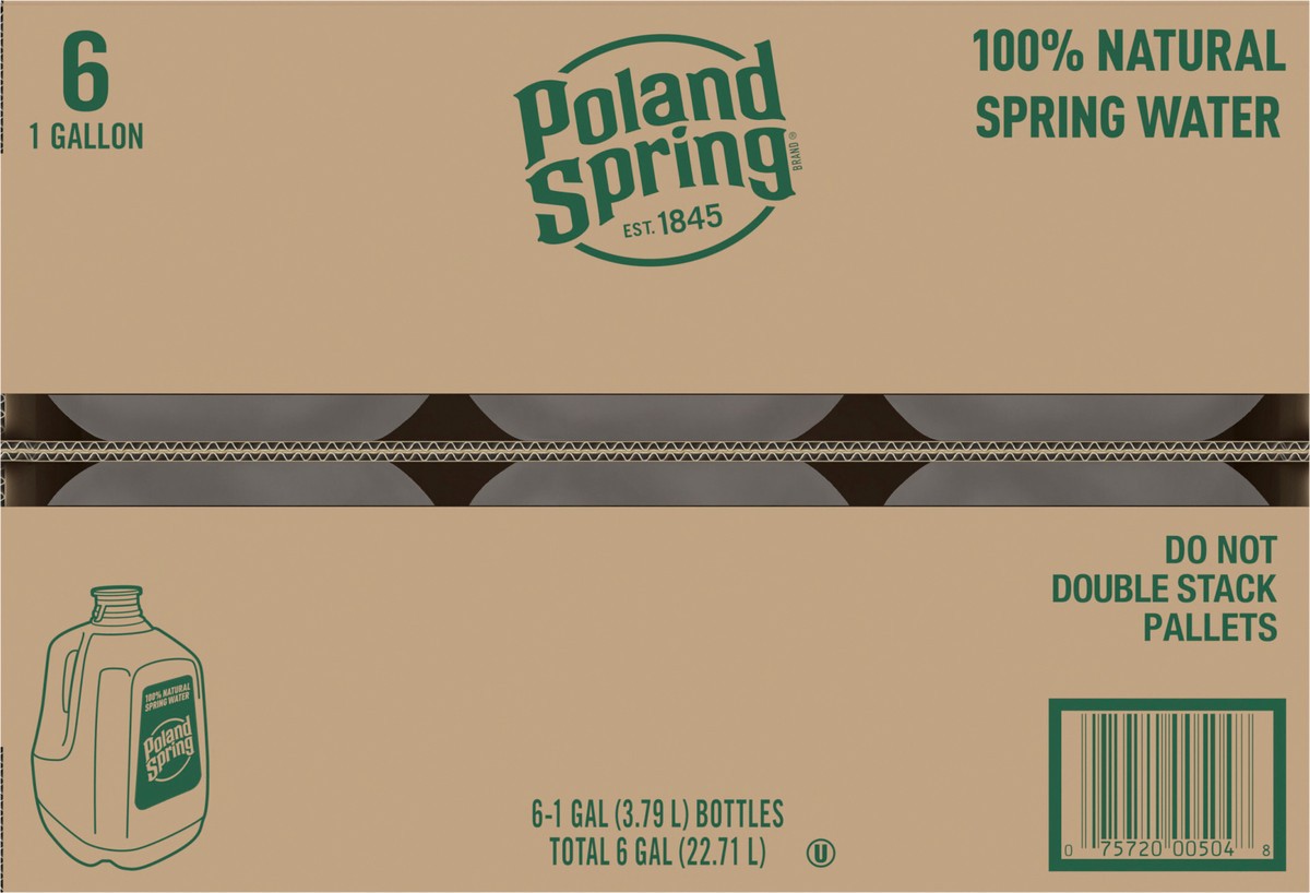 slide 2 of 8, POLAND SPRING Brand 100% Natural Spring Water, 1-gallon plastic jugs (Pack of 6) - 1 g, 1 g