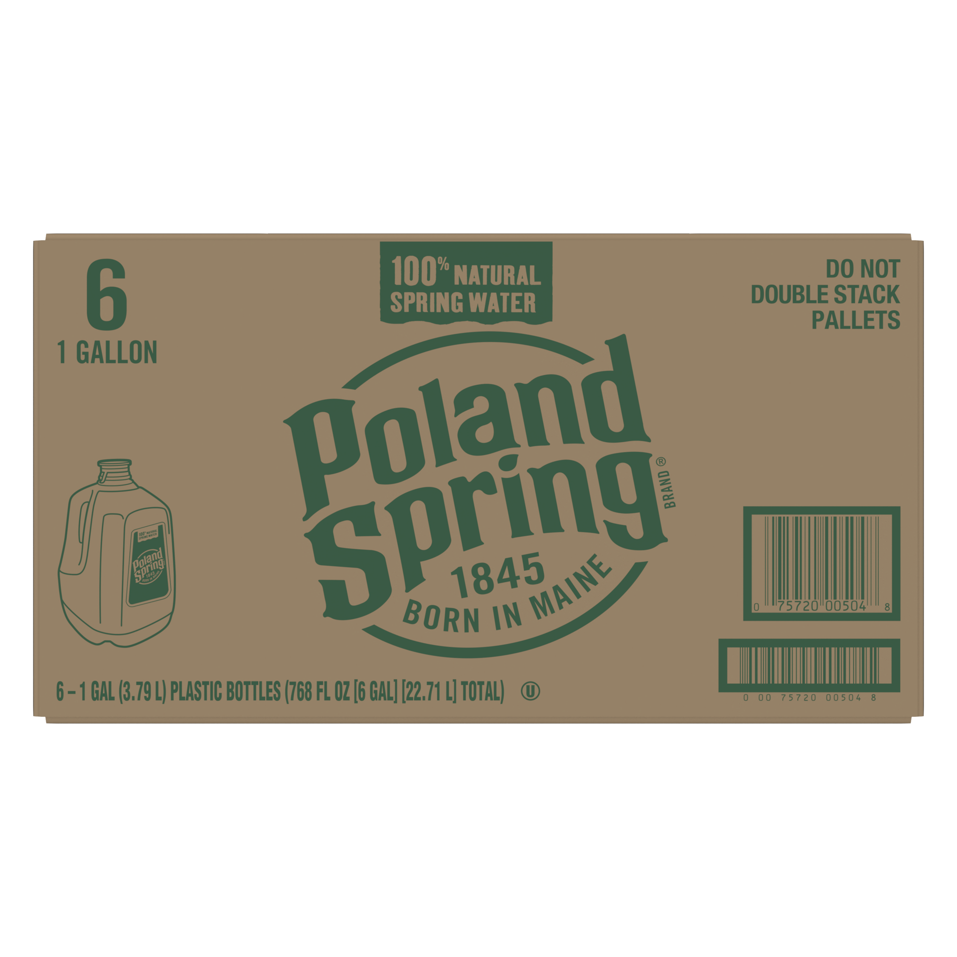 slide 1 of 8, POLAND SPRING Brand 100% Natural Spring Water, 1-gallon plastic jugs (Pack of 6) - 1 g, 1 g