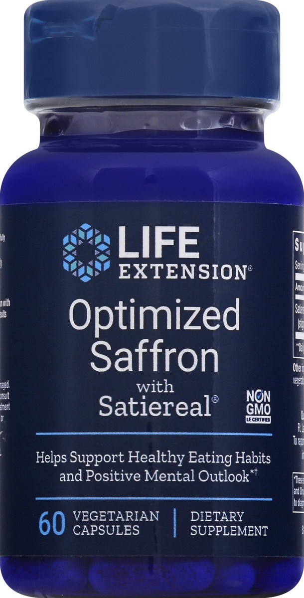 slide 2 of 6, Life Extension Optimized Saffron 60 Vegetarian Capsules, 60 ct