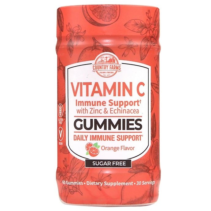 slide 1 of 1, Country Farms Orange Flavor Vitamin C Immune Support with Zinc and Echinacea Gummies, 60 ct