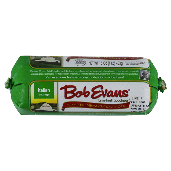 slide 12 of 13, Bob Evans Pork Sausage Roll, Italian, 16 oz, 16 oz