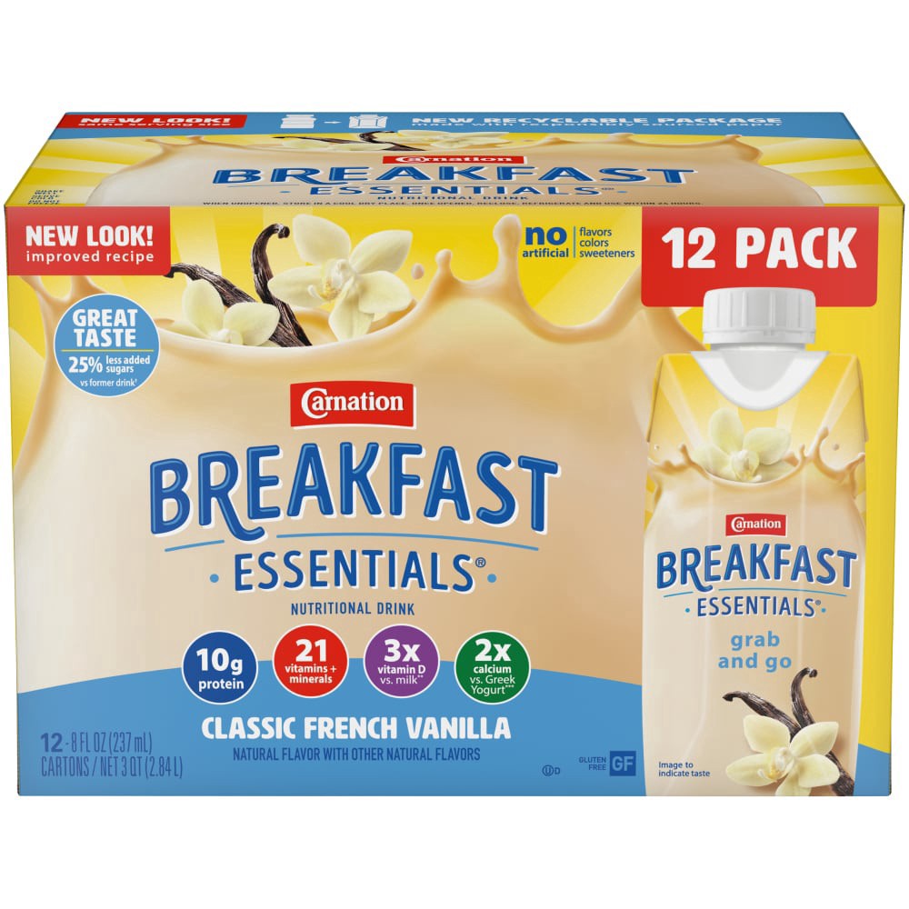 slide 4 of 4, Carnation Breakfast Essentials Classic French Vanilla Nutritional Drink - 12 ct; 8 fl oz, 12 ct; 8 fl oz