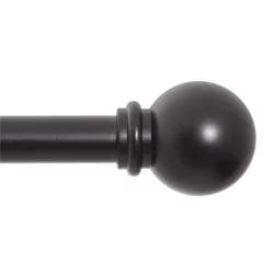 Kenney Chelsea 5/8" Standard Decorative Window Curtain Rod, 28-48", Black