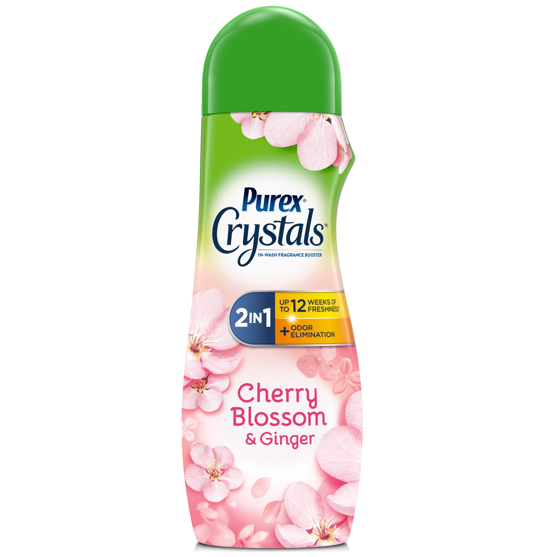 slide 2 of 3, Purex Crystals In-Wash Fragrance and Scent Booster, Cherry Blossom & Ginger, 21 Ounce, 21 oz