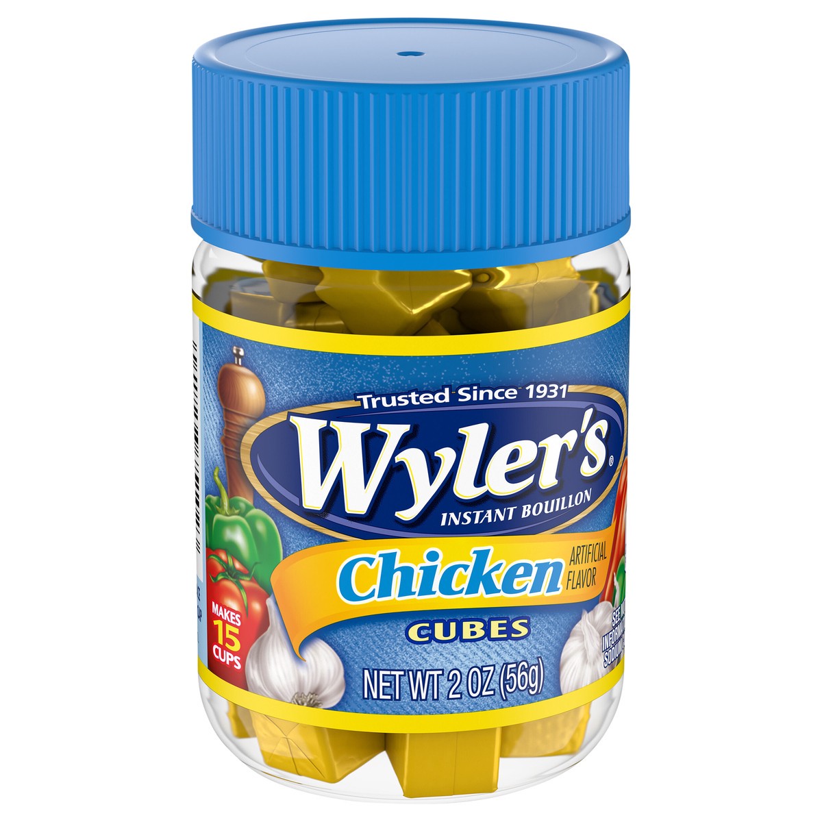 slide 5 of 9, Wyler's Instant Bouillon Chicken Flavored Cubes, 2 oz Jar, 2 oz