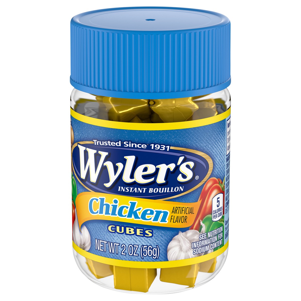 slide 4 of 9, Wyler's Instant Bouillon Chicken Flavored Cubes, 2 oz Jar, 2 oz