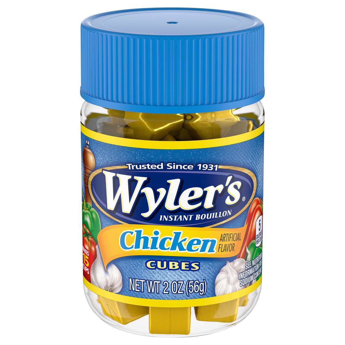 slide 1 of 9, Wyler's Instant Bouillon Chicken Flavored Cubes, 2 oz Jar, 2 oz