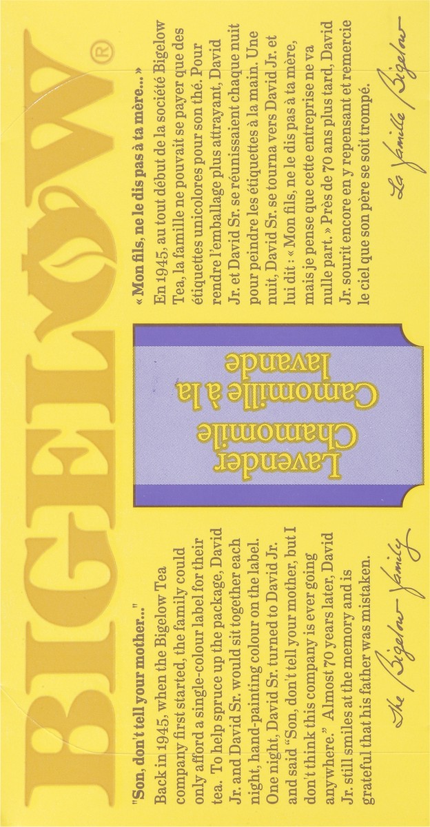 slide 10 of 11, Bigelow Lavender Chamomile plus Probiotics (F), Caffeine Free Herbal Tea, tea bags, 18 TB, 18 individually wrapped tea bags, 1 ct