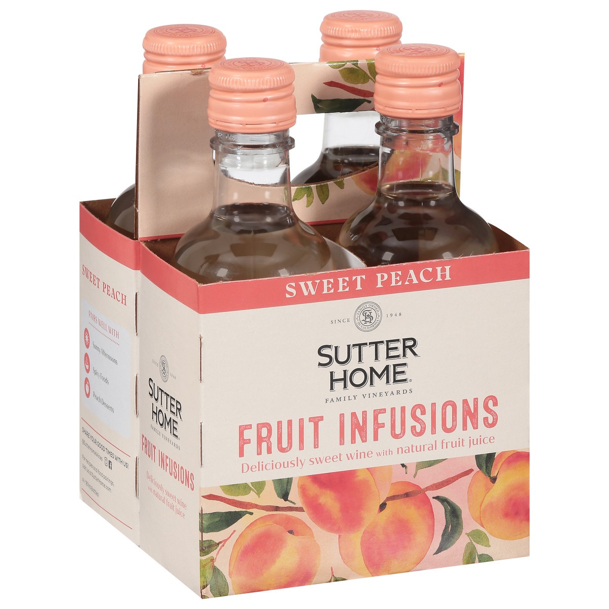 slide 3 of 9, Sutter Home Sweet Peach Fruit Infusions 4 - 187 ml Bottles, 187 ml